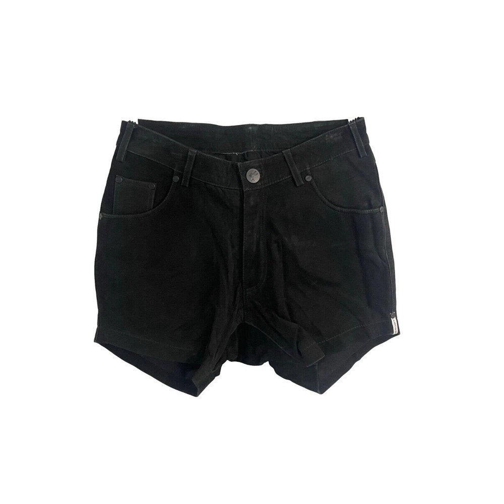 One Teaspoon XS / S Shorts Suede Black Leather Hustler Baggy Relaxed Fit NEW